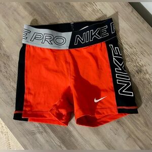 Nike Pro Dri-FIT Orange Girl’s Athletic Shorts